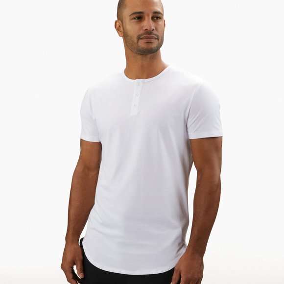 Cuts Clothing AO Henley Elongated tee - White - Picture 3 of 6
